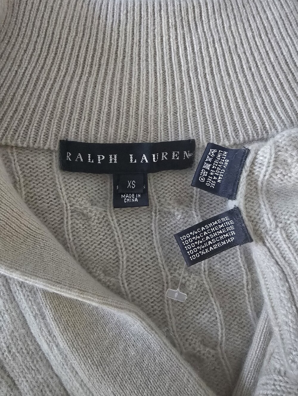 Ralph Lauren Collection Black Label 100% Cashmere Cable Knit Collar Sweater XS - Picture 5 of 5